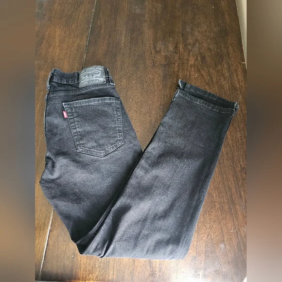 Levi's Slim Black Men's Jeans with Raw Hem - Picture 1 of 16